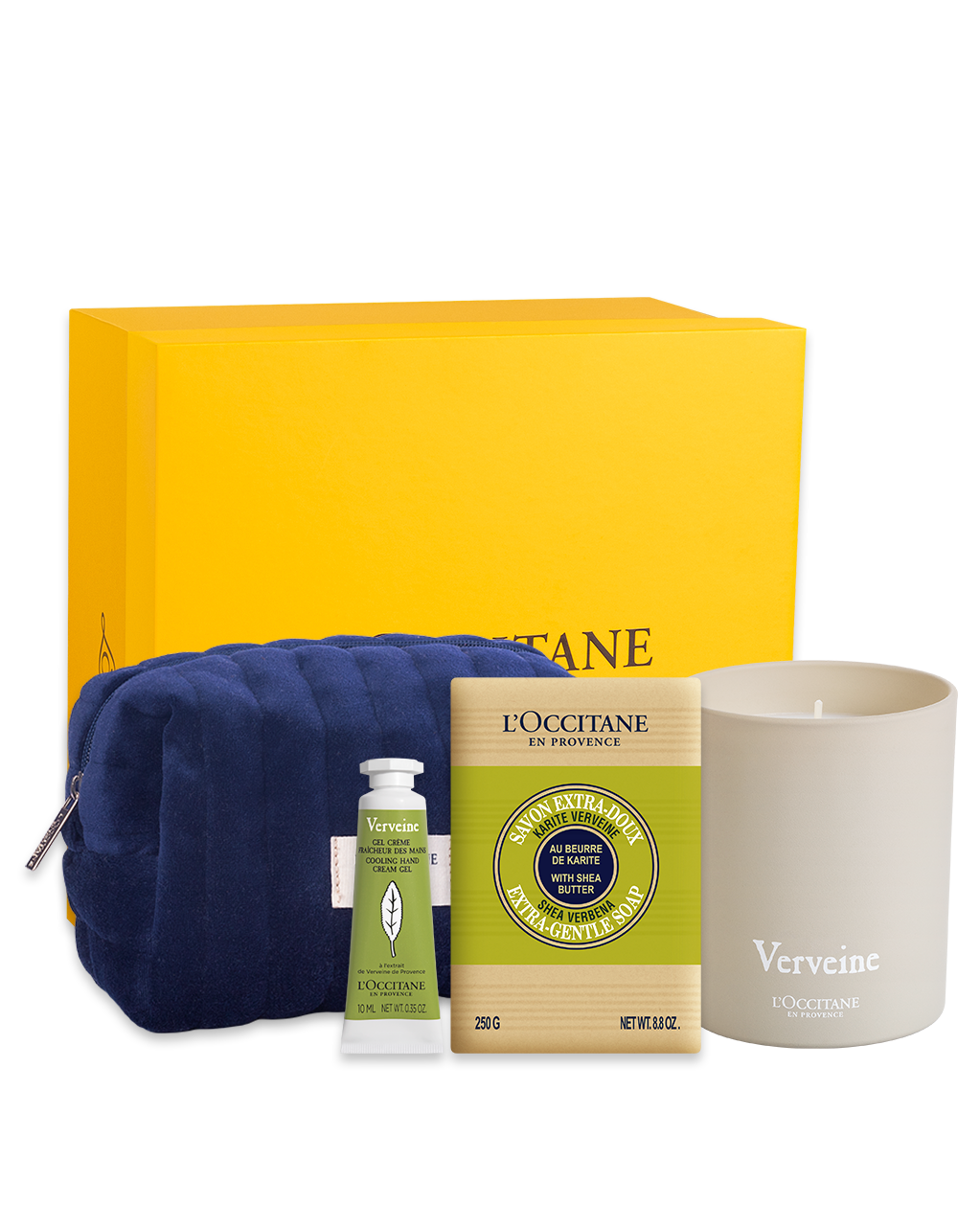 Combo Verbena: Sabonete, Creme de Mãos e Vela Perfumada Verbena
